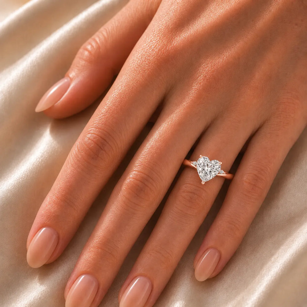The Aurora Solitaire Side Diamond Engagement Ring