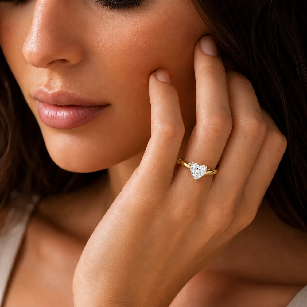 The Aurora Solitaire Side Diamond Engagement Ring