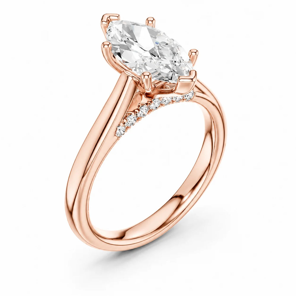 The Aurora Solitaire Side Diamond Engagement Ring