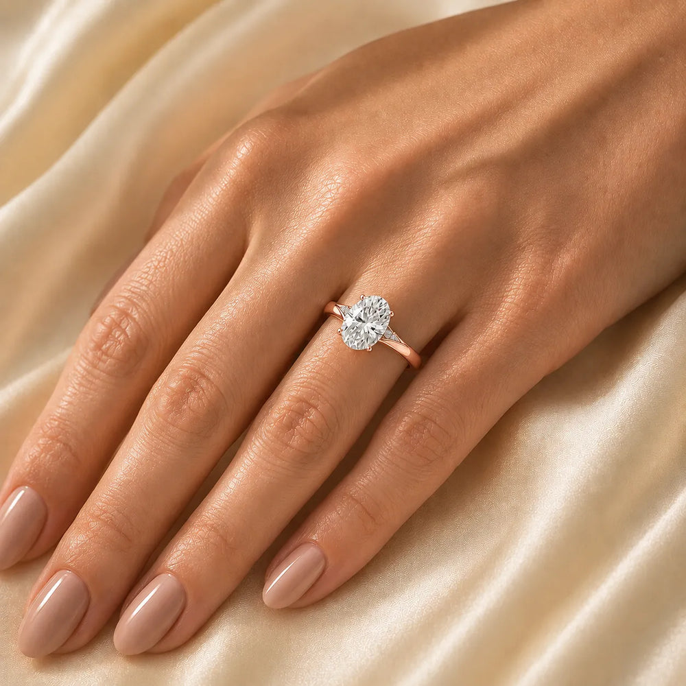 The Aurora Solitaire Side Diamond Engagement Ring