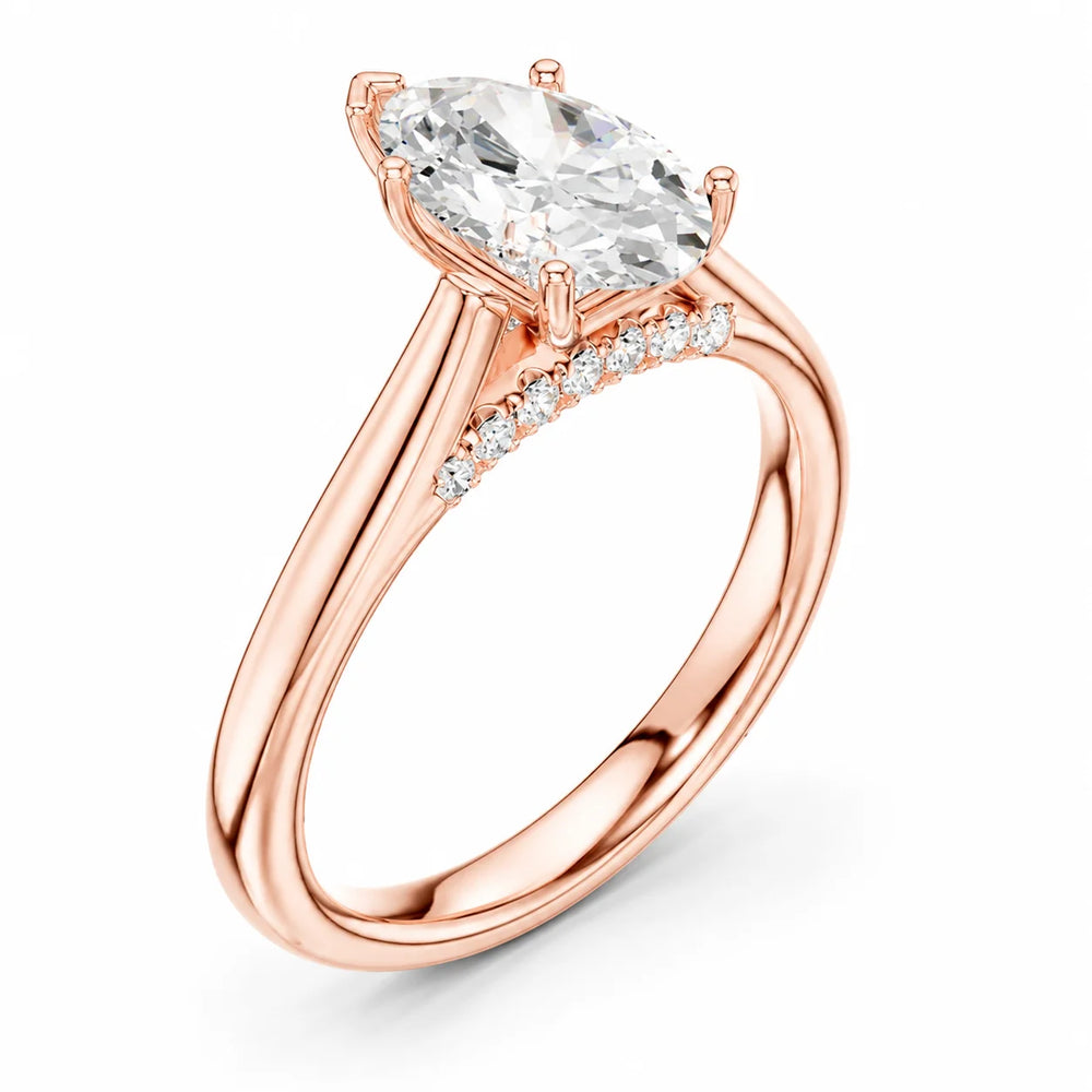 The Aurora Solitaire Side Diamond Engagement Ring