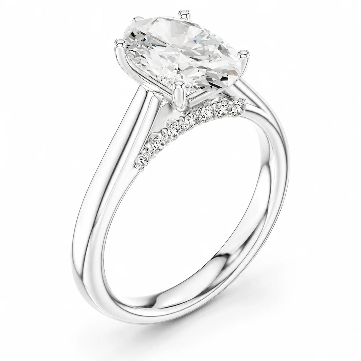 The Aurora Solitaire Side Diamond Engagement Ring