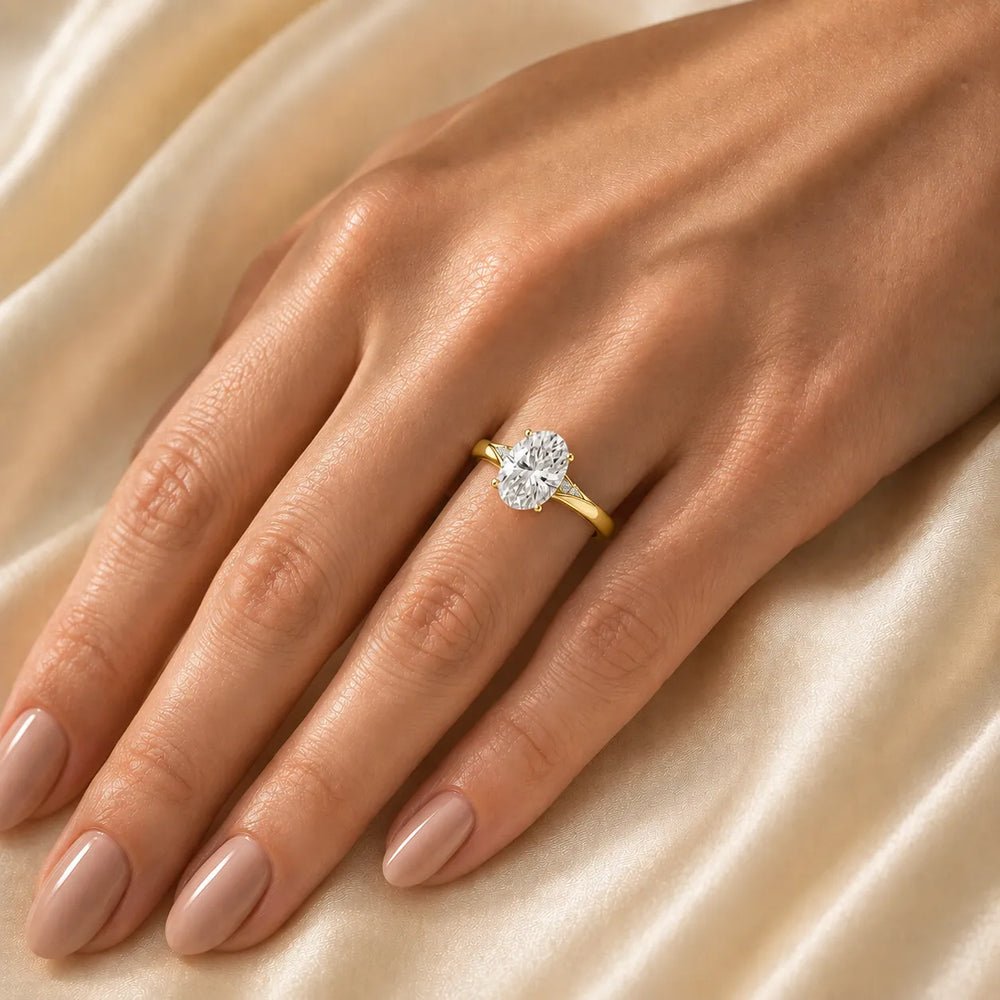 The Aurora Solitaire Side Diamond Engagement Ring