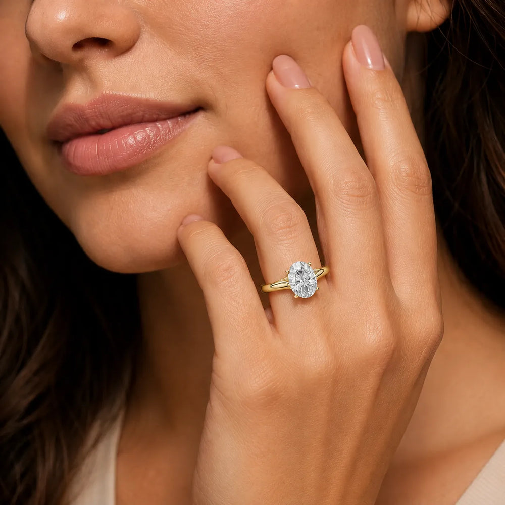The Aurora Solitaire Side Diamond Engagement Ring
