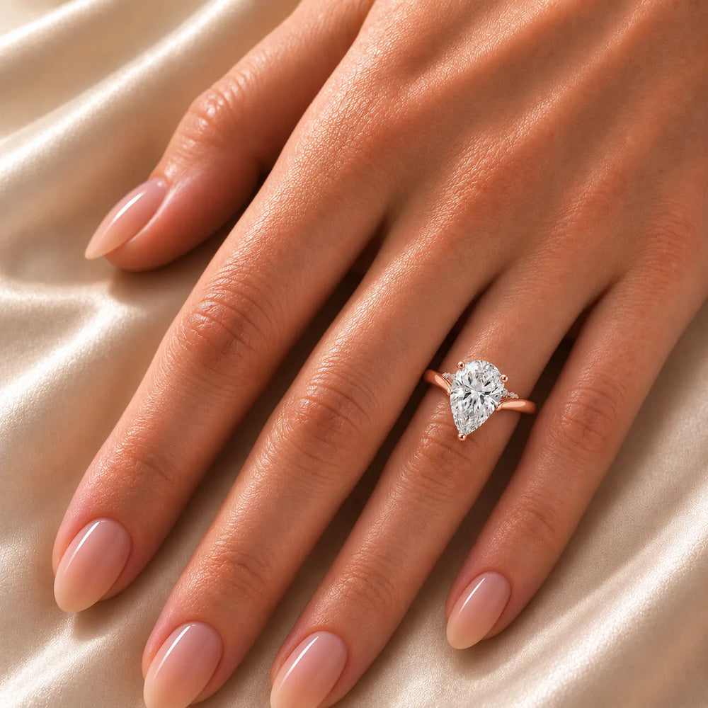 The Aurora Solitaire Side Diamond Engagement Ring