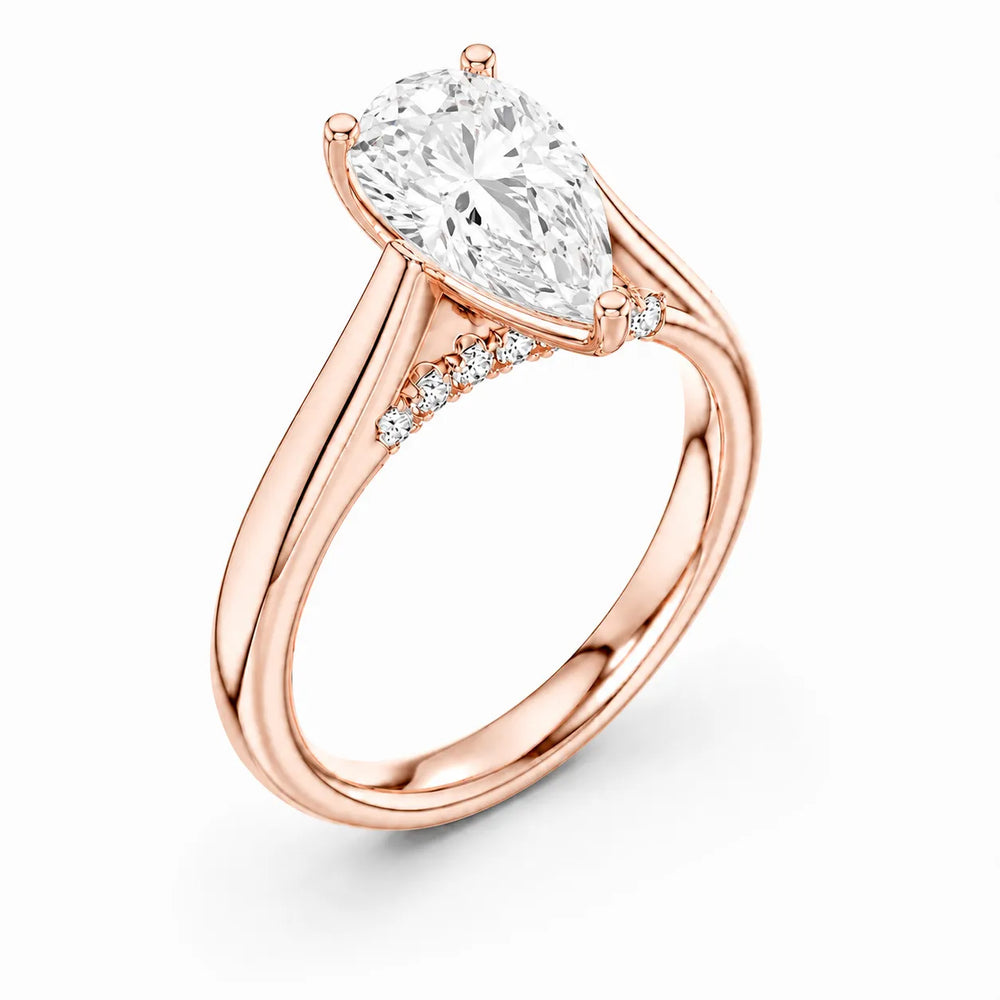 The Aurora Solitaire Side Diamond Engagement Ring