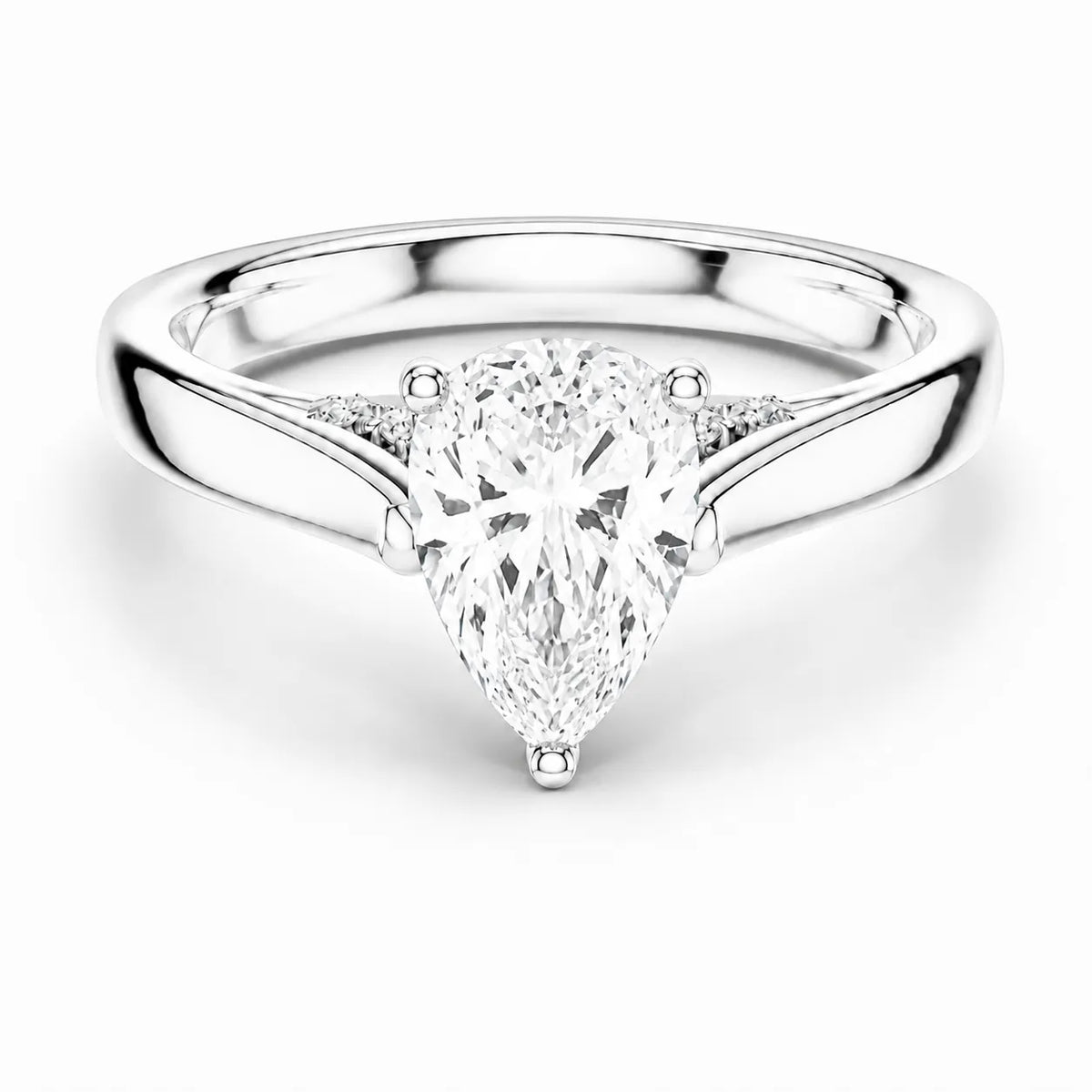 The Aurora Solitaire Side Diamond Engagement Ring