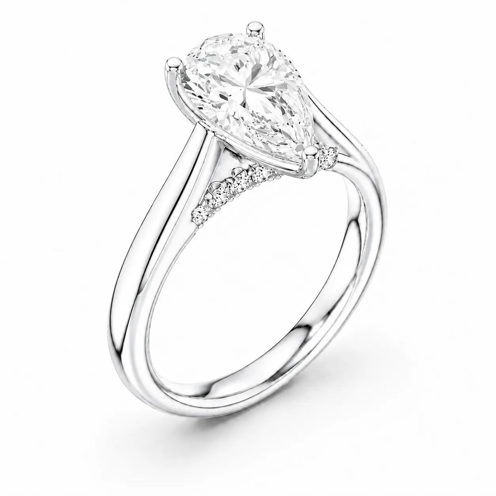 The Aurora Solitaire Side Diamond Engagement Ring