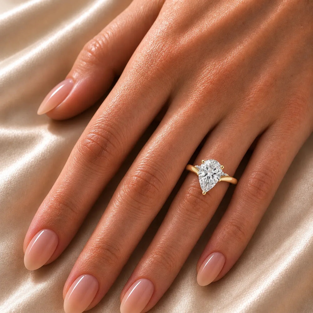 The Aurora Solitaire Side Diamond Engagement Ring