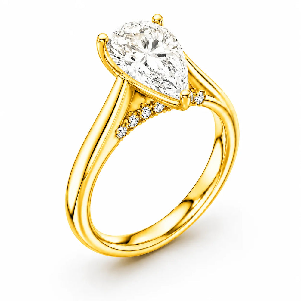 The Aurora Solitaire Side Diamond Engagement Ring