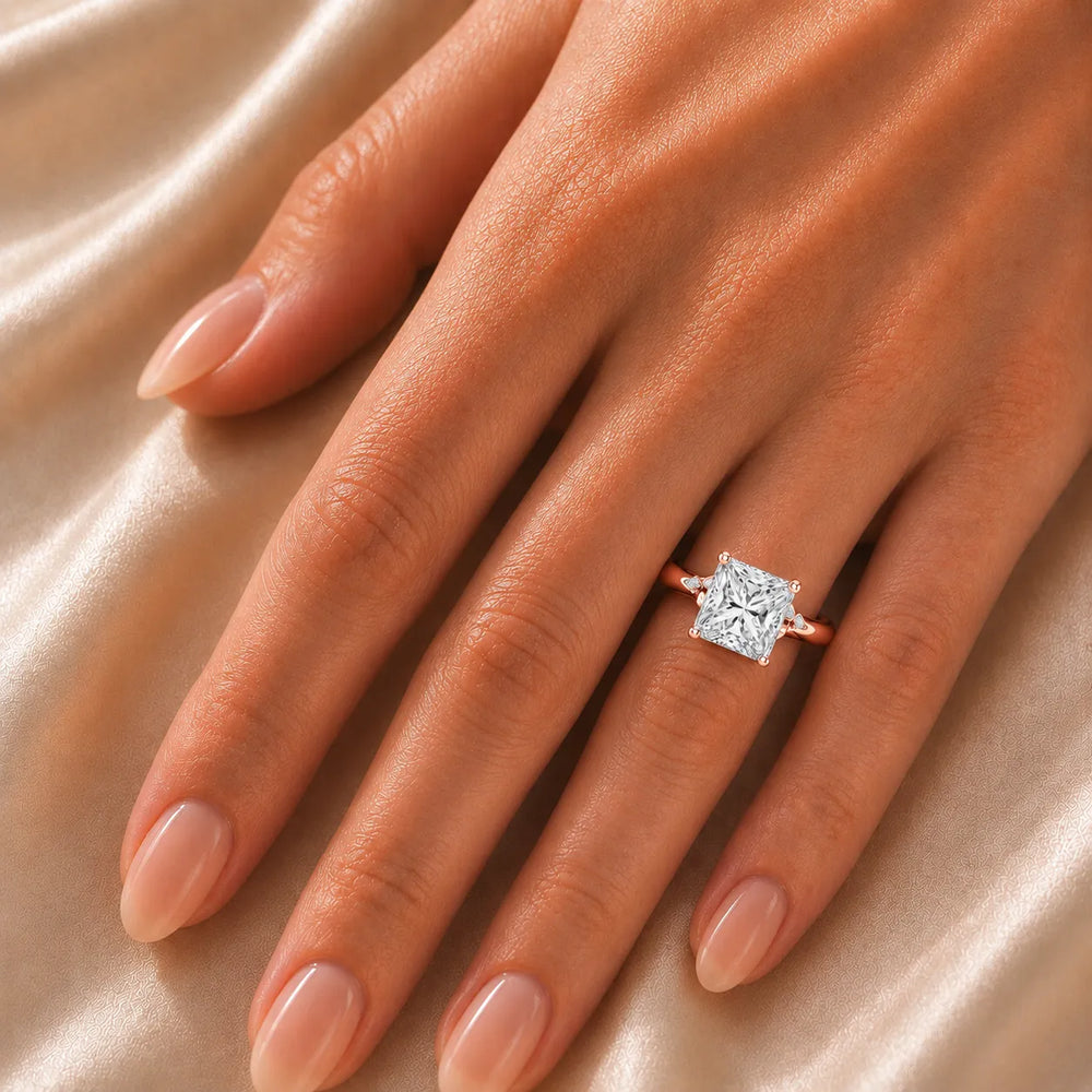 The Aurora Solitaire Side Diamond Engagement Ring