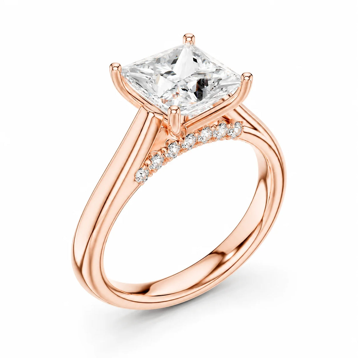 The Aurora Solitaire Side Diamond Engagement Ring