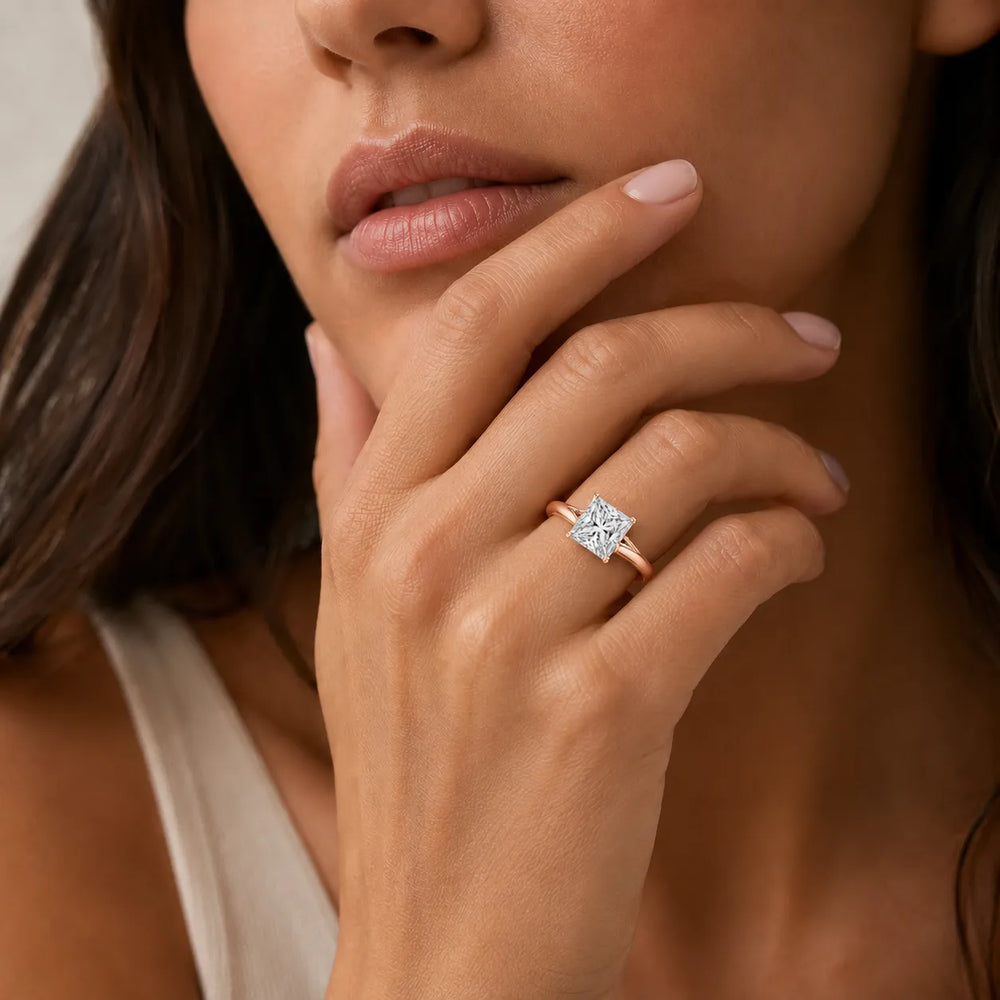 The Aurora Solitaire Side Diamond Engagement Ring