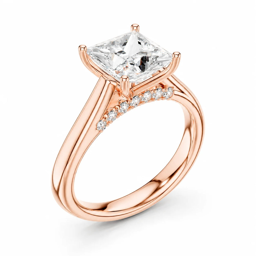 The Aurora Solitaire Side Diamond Engagement Ring