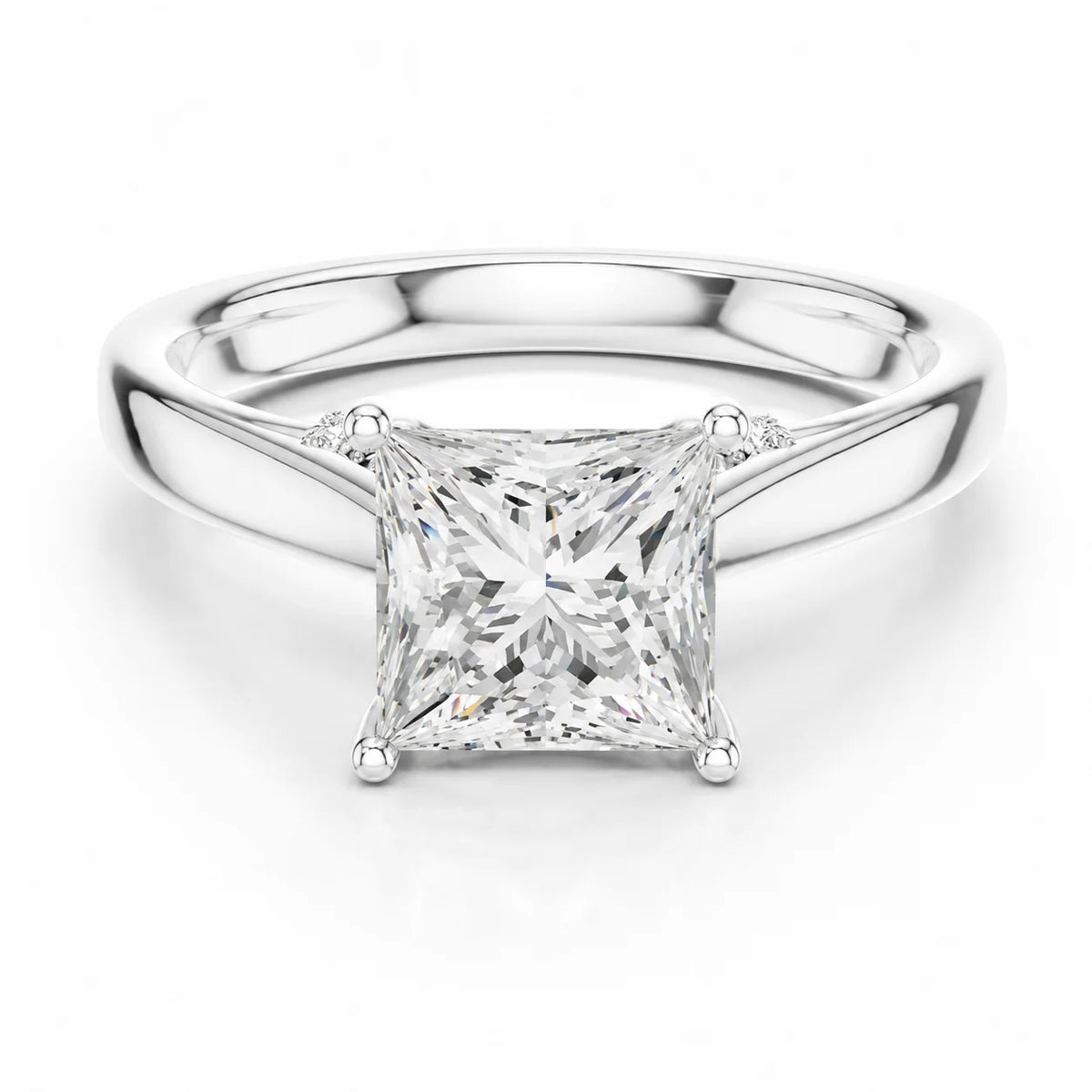 The Aurora Solitaire Side Diamond Engagement Ring