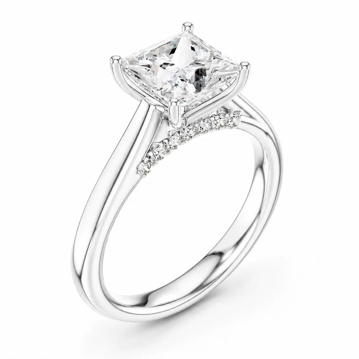The Aurora Solitaire Side Diamond Engagement Ring