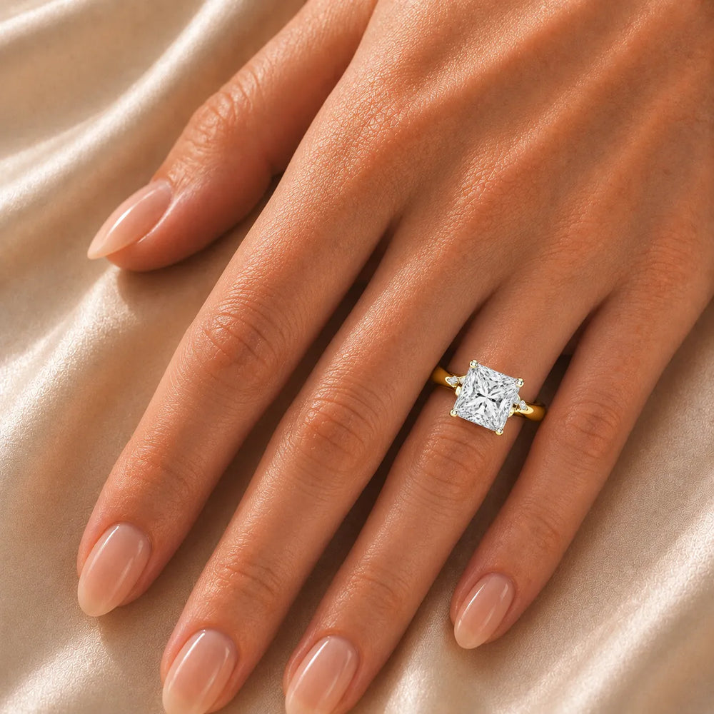 The Aurora Solitaire Side Diamond Engagement Ring