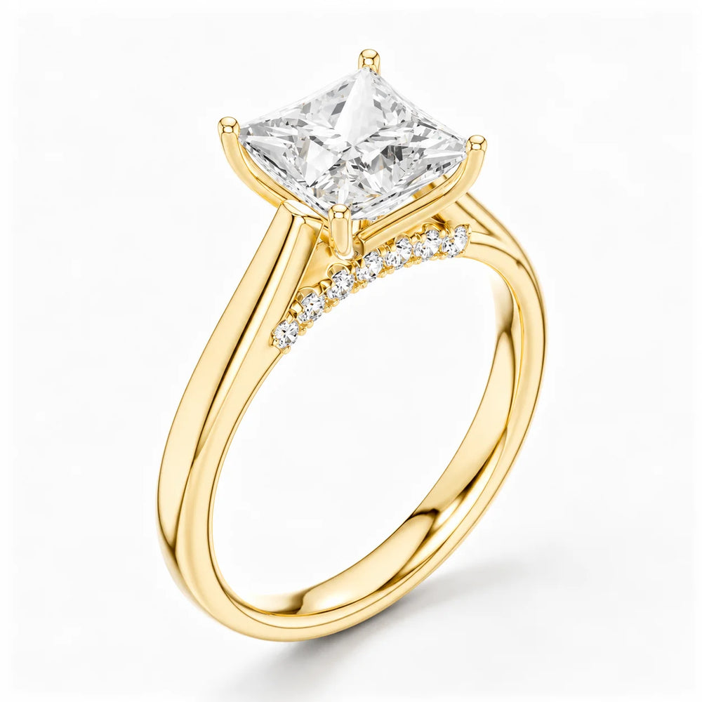 The Aurora Solitaire Side Diamond Engagement Ring