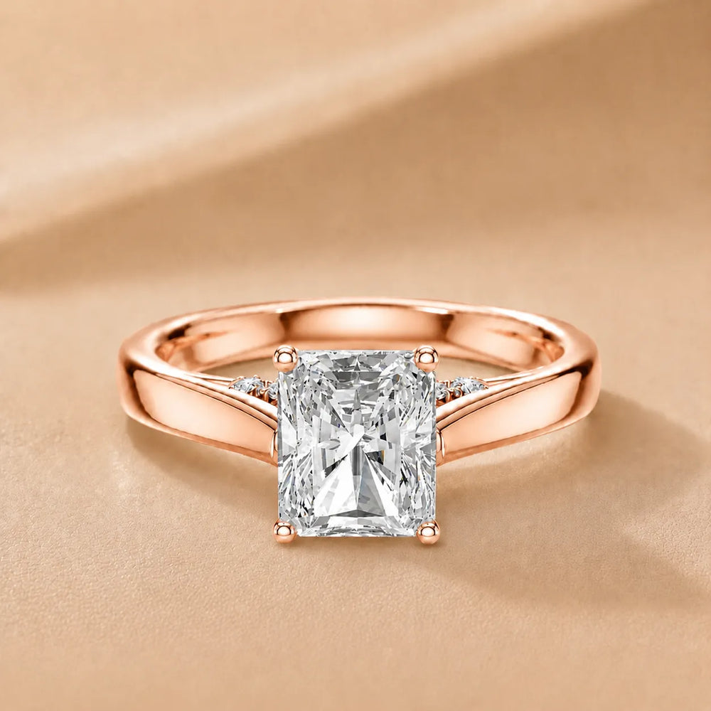 The Aurora Solitaire Side Diamond Engagement Ring