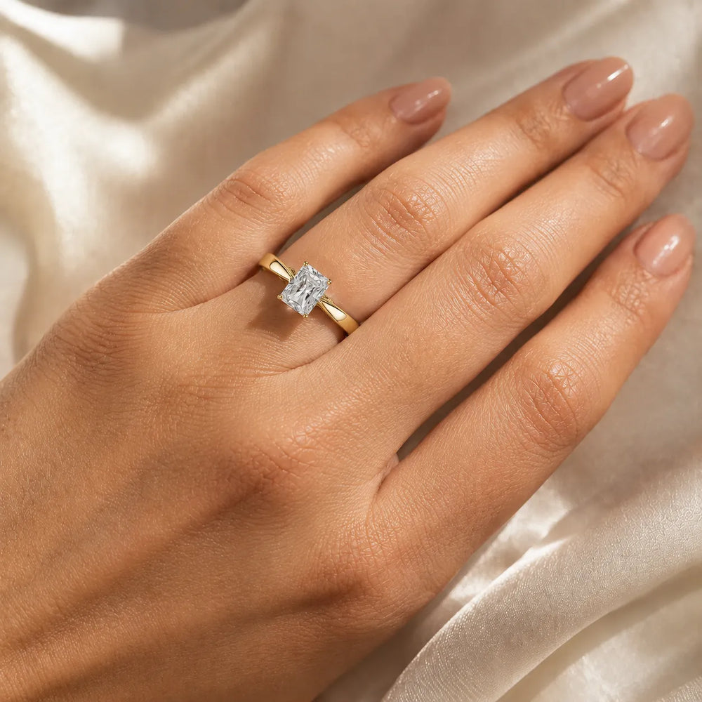 The Aurora Solitaire Side Diamond Engagement Ring