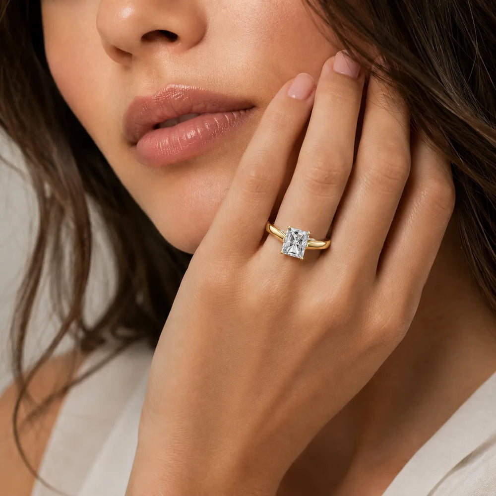 The Aurora Solitaire Side Diamond Engagement Ring