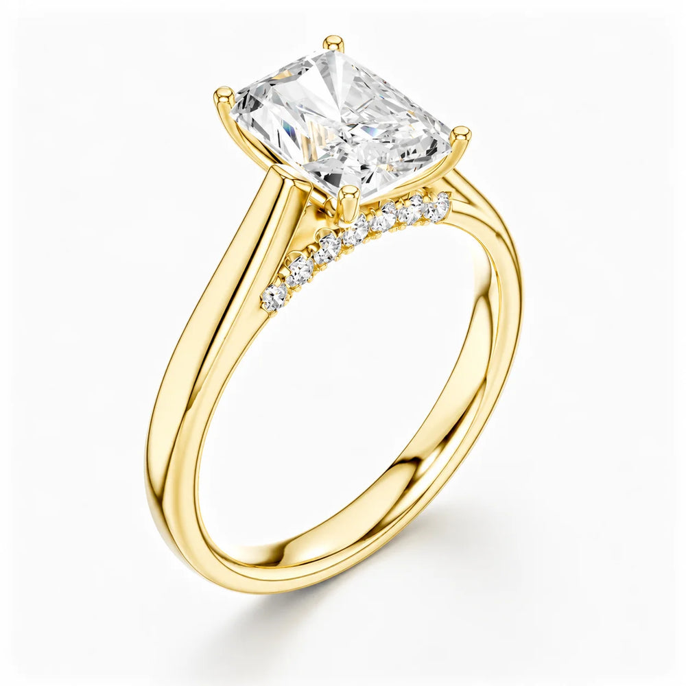 The Aurora Solitaire Side Diamond Engagement Ring