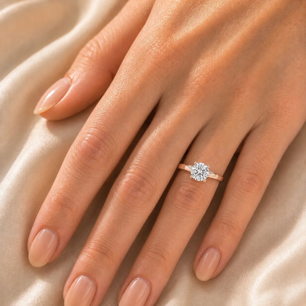 The Aurora Solitaire Side Diamond Engagement Ring