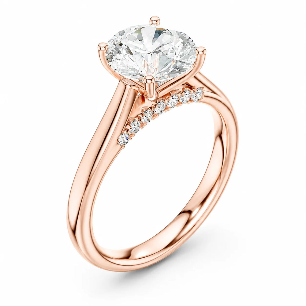 The Aurora Solitaire Side Diamond Engagement Ring