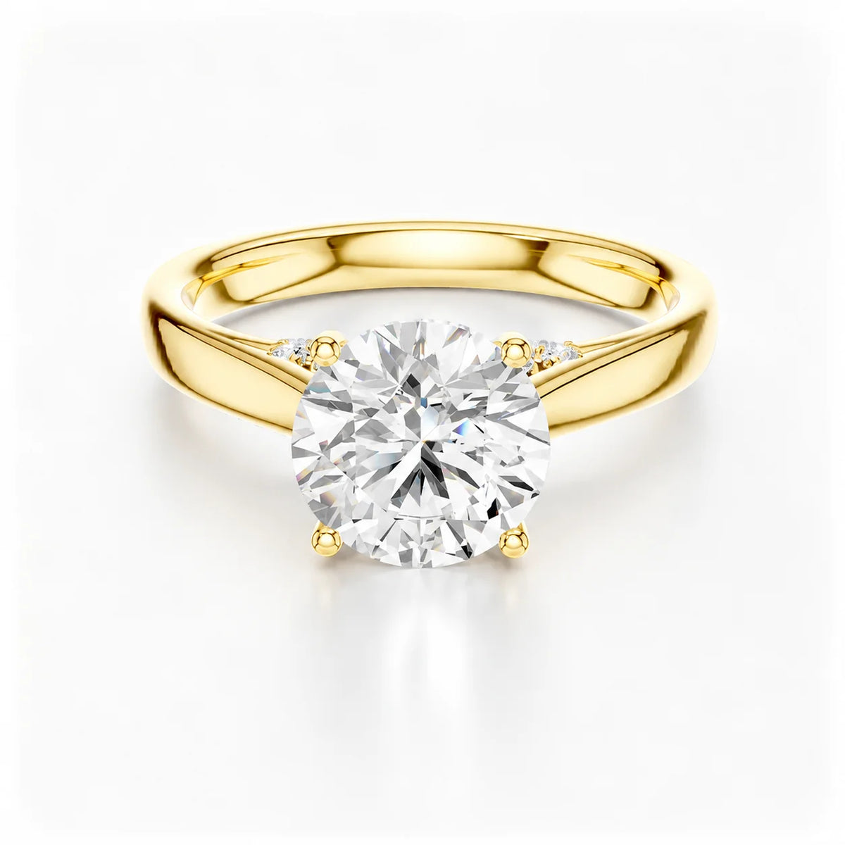 The Aurora Solitaire Side Diamond Engagement Ring
