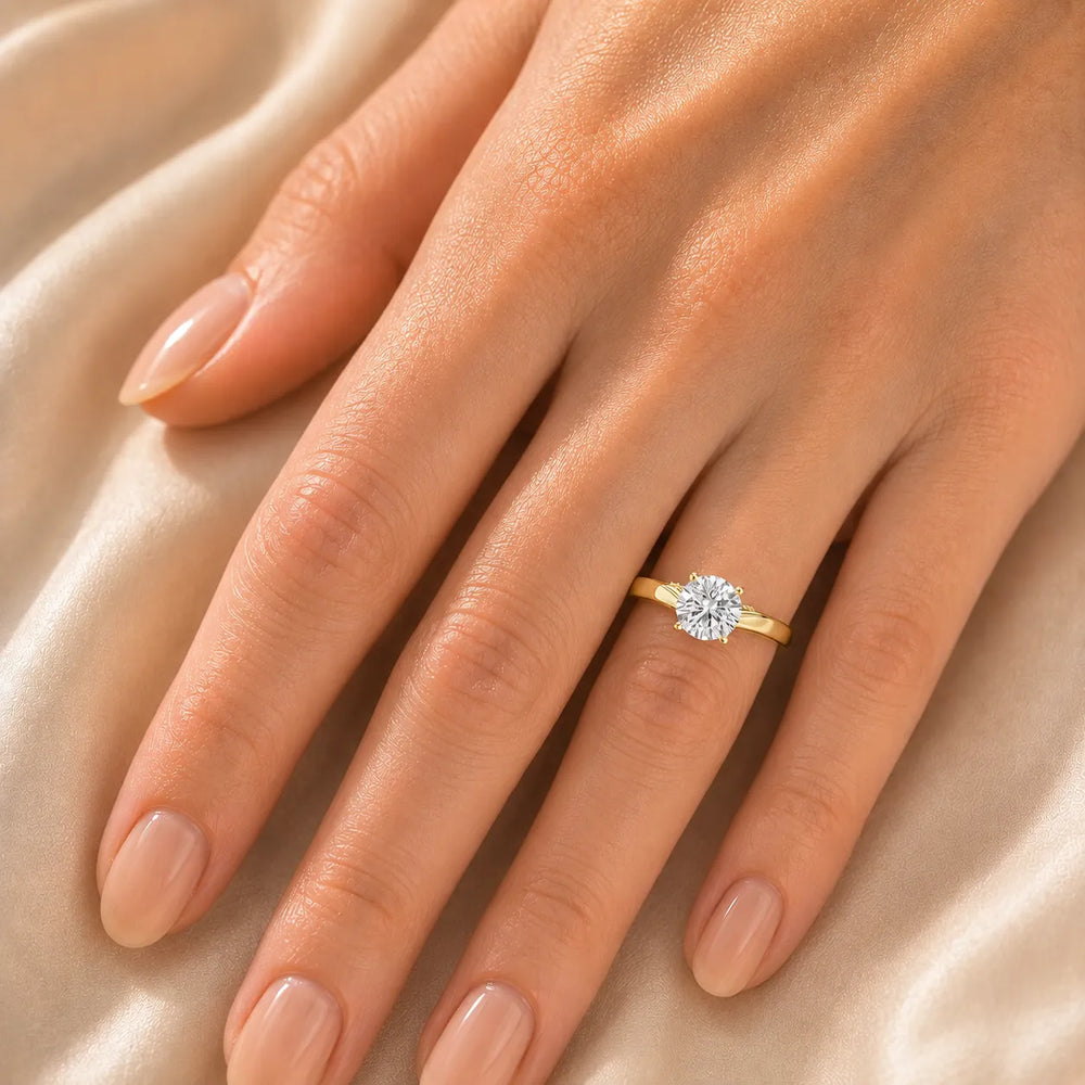 The Aurora Solitaire Side Diamond Engagement Ring