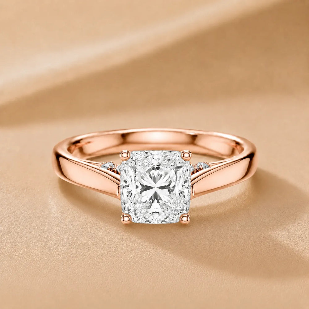 The Aurora Solitaire Side Diamond Engagement Ring