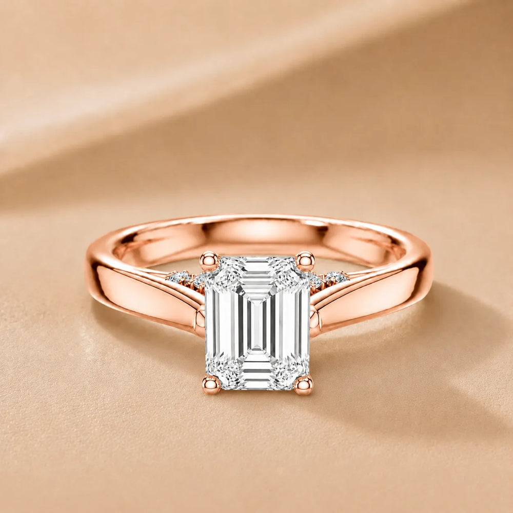 The Aurora Solitaire Side Diamond Engagement Ring