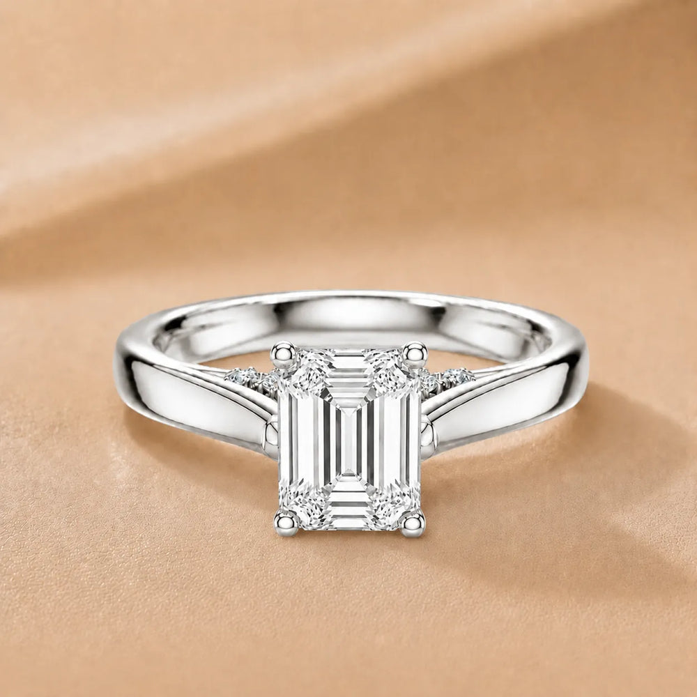 The Aurora Solitaire Side Diamond Engagement Ring