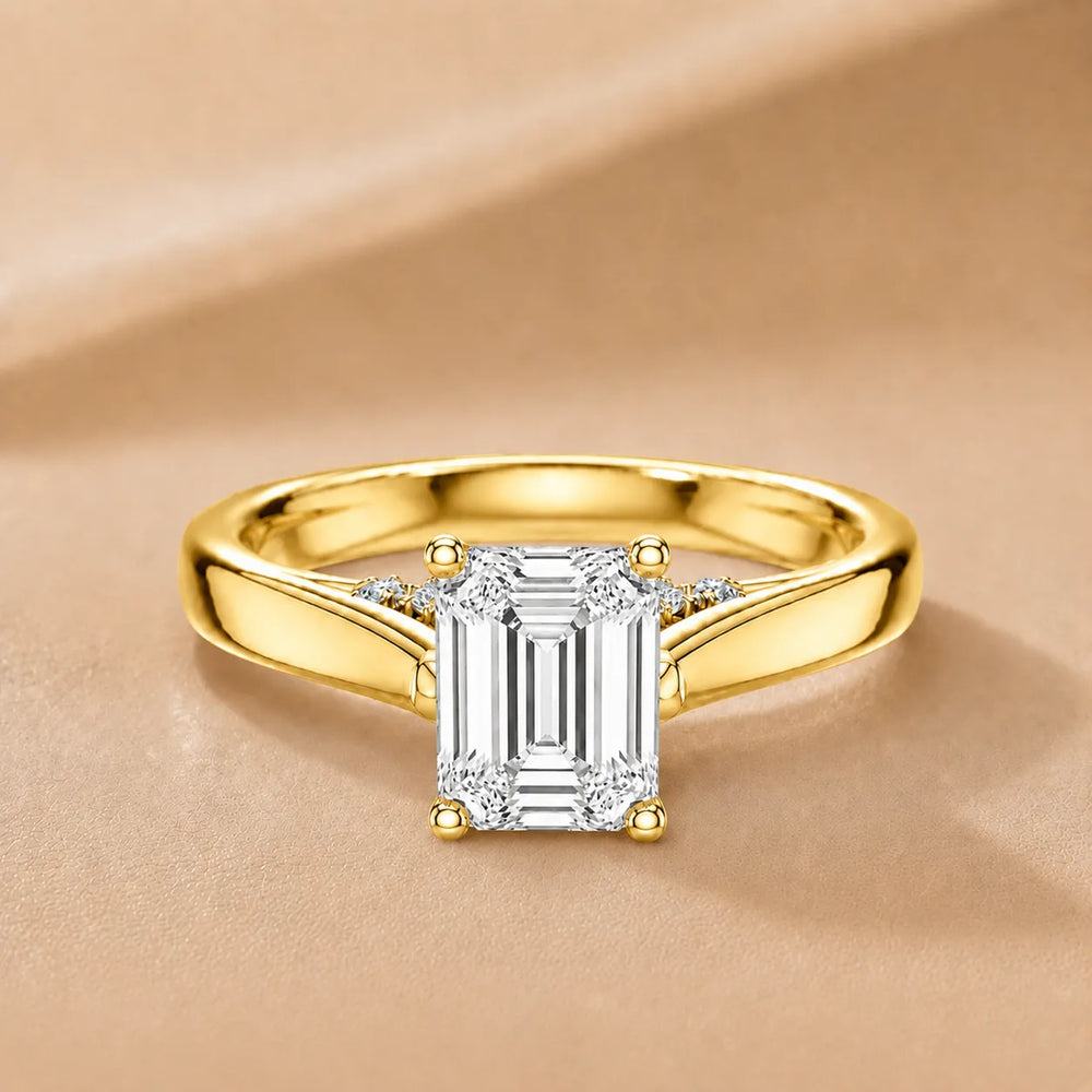 The Aurora Solitaire Side Diamond Engagement Ring