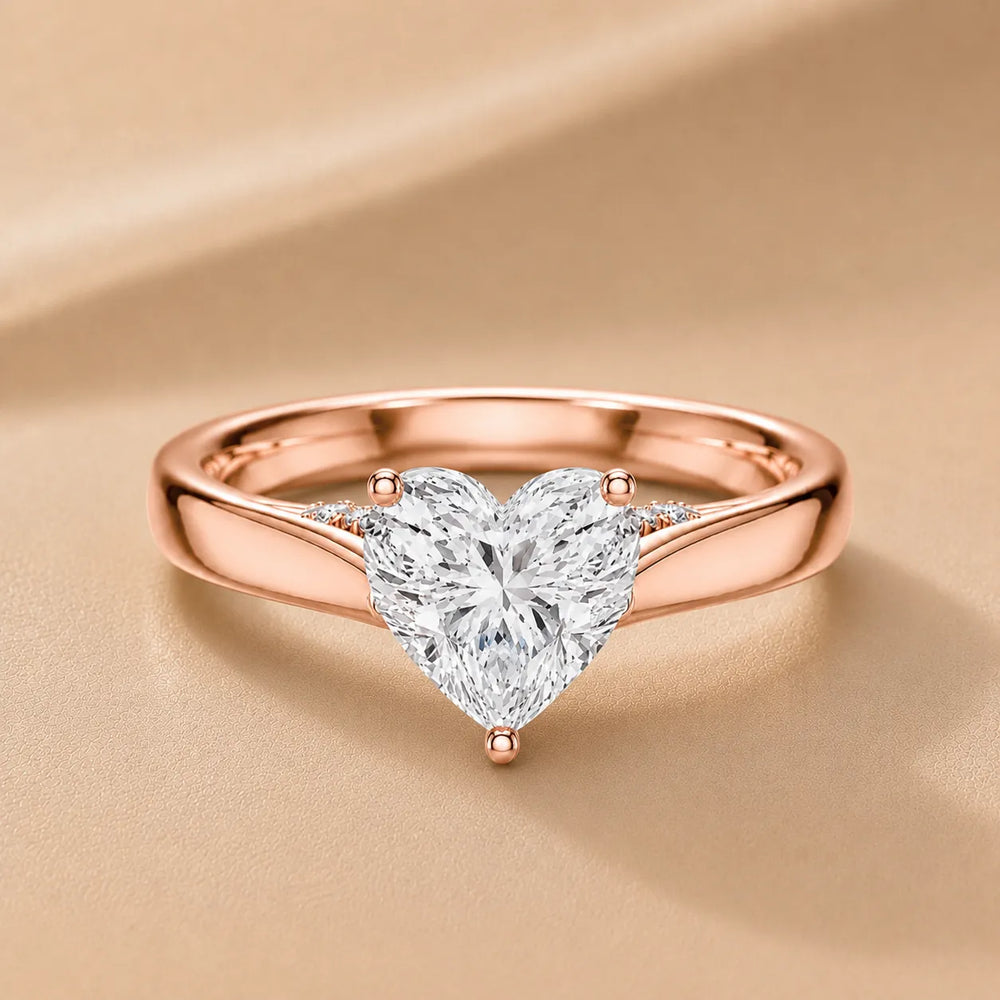 The Aurora Solitaire Side Diamond Engagement Ring