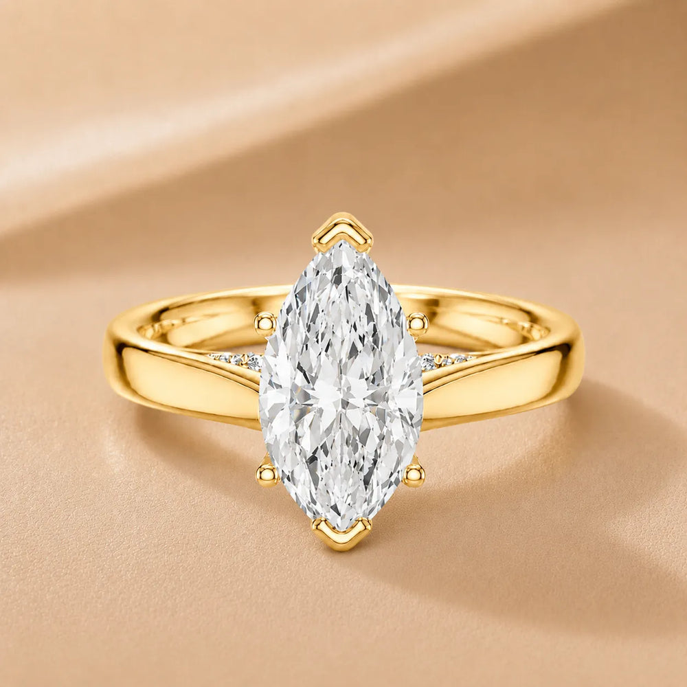 The Aurora Solitaire Side Diamond Engagement Ring