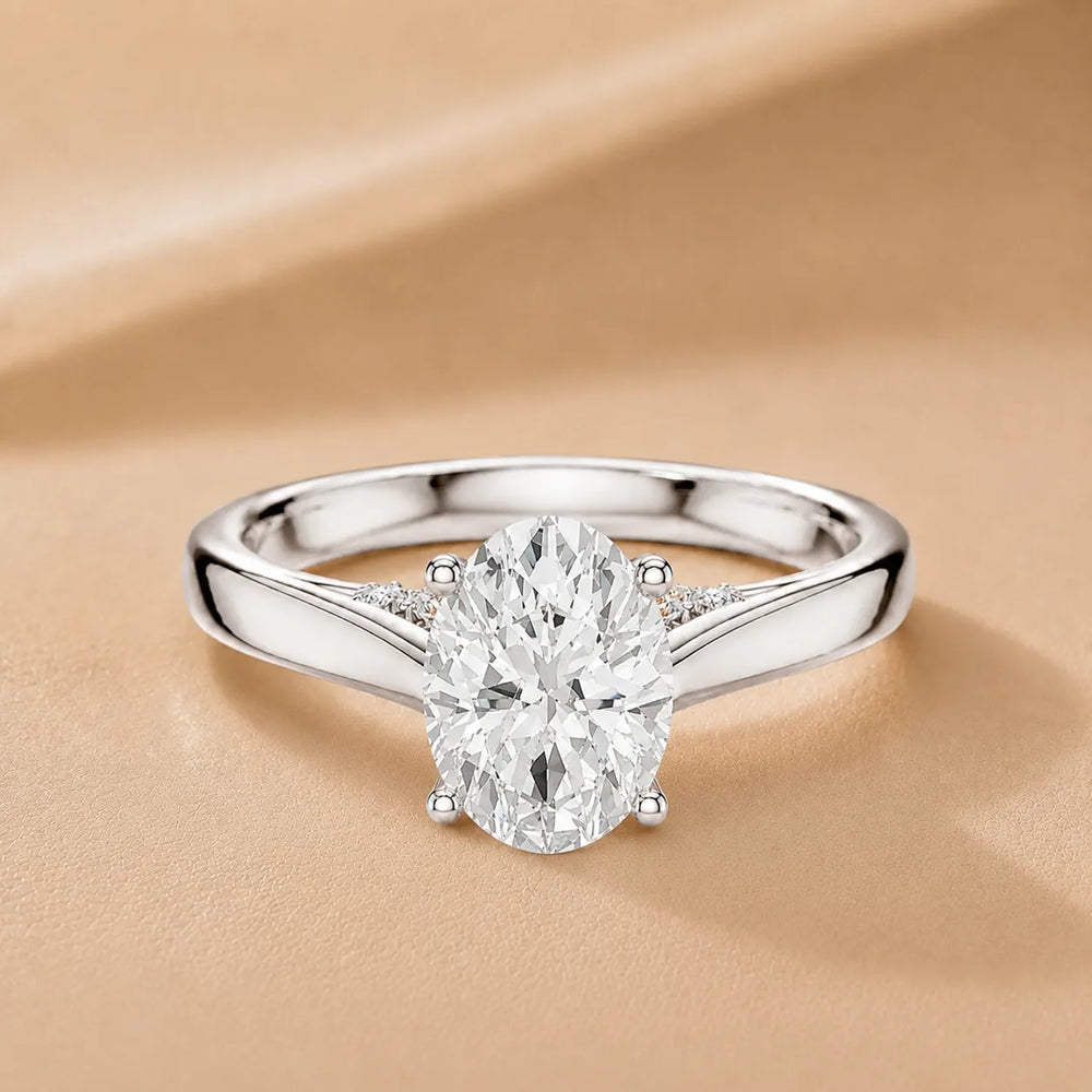 The Aurora Solitaire Side Diamond Engagement Ring