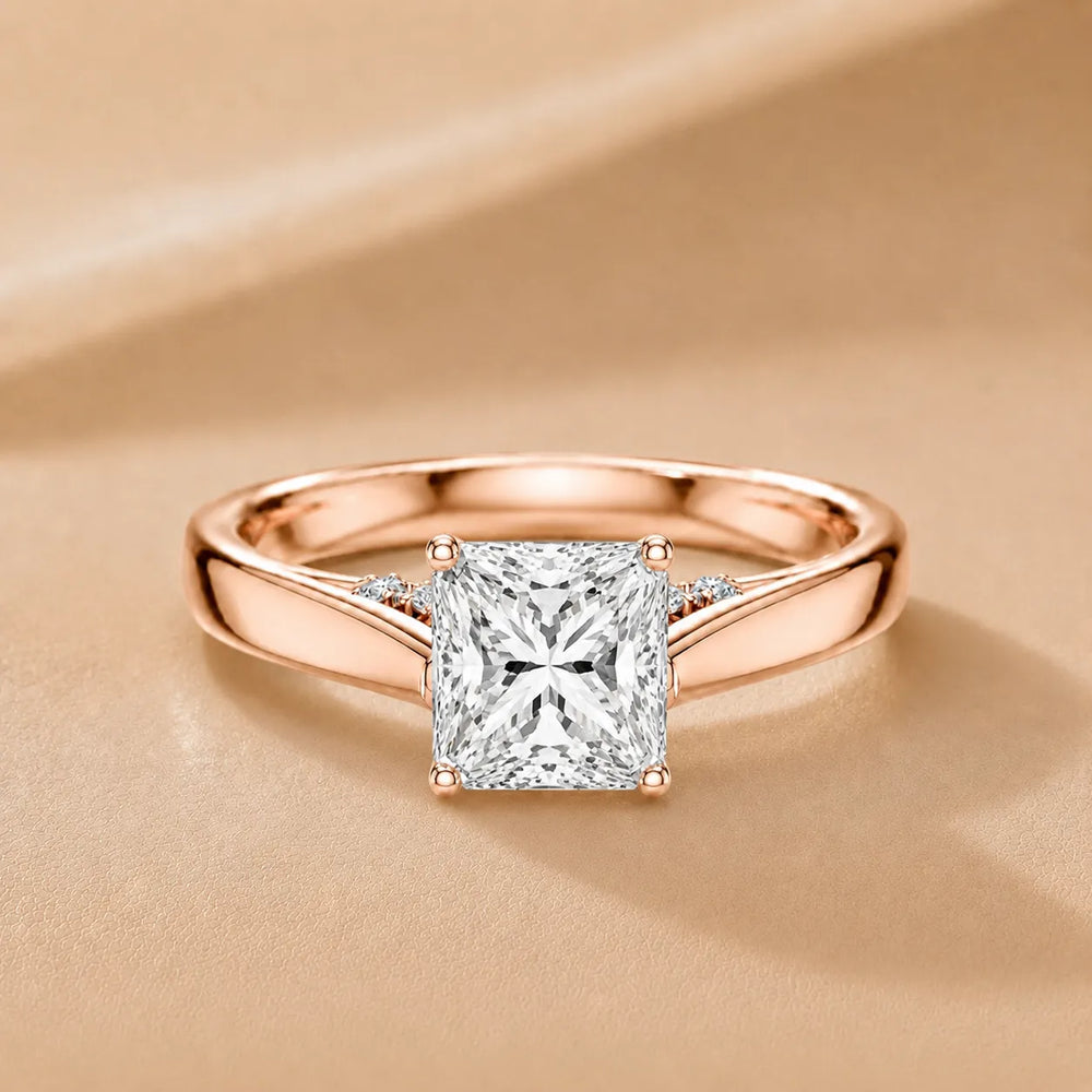 The Aurora Solitaire Side Diamond Engagement Ring