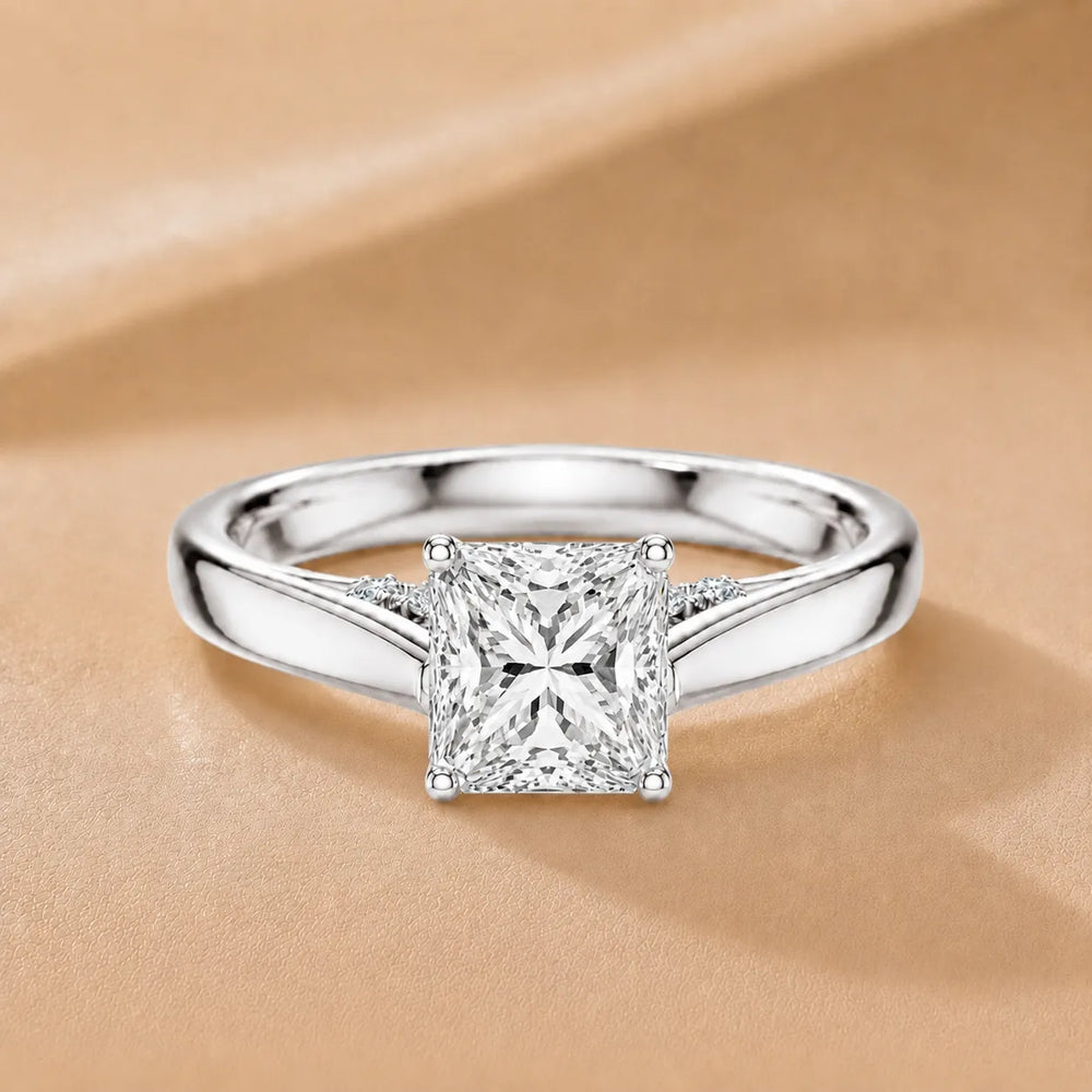 The Aurora Solitaire Side Diamond Engagement Ring