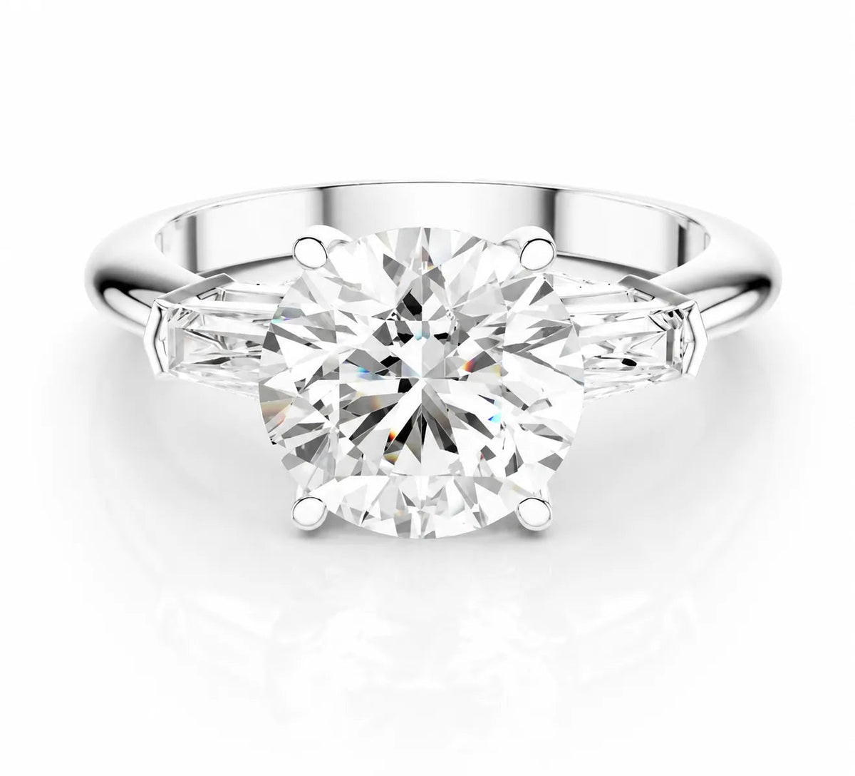 Timeless Three-Stone Brilliance Ring – Round (925 Sterling Silver)