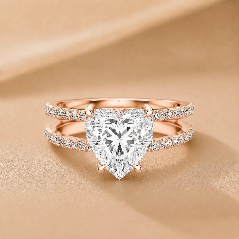 The Twin Halo Majesty Side Diamond Engagement Ring