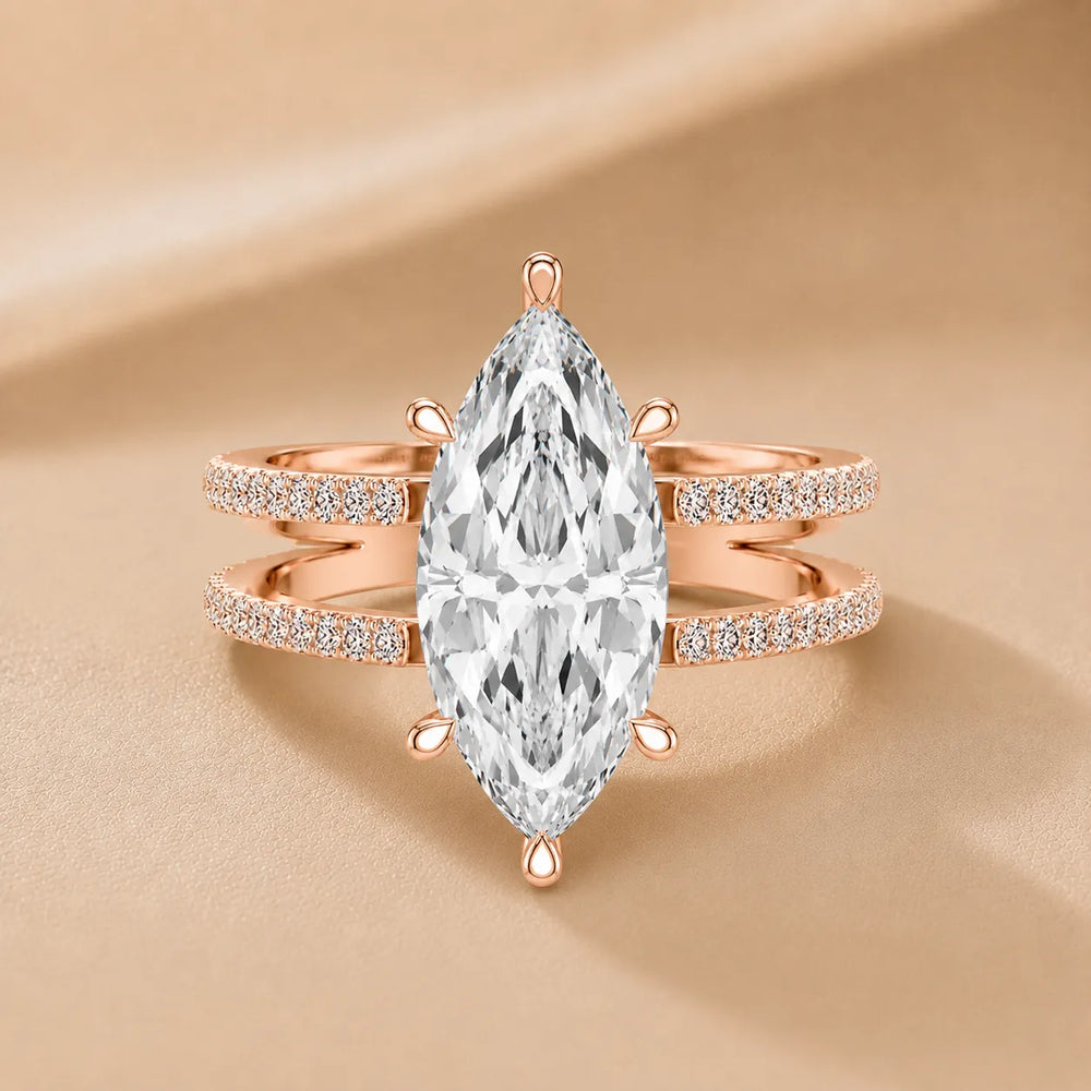 The Twin Halo Majesty Side Diamond Engagement Ring