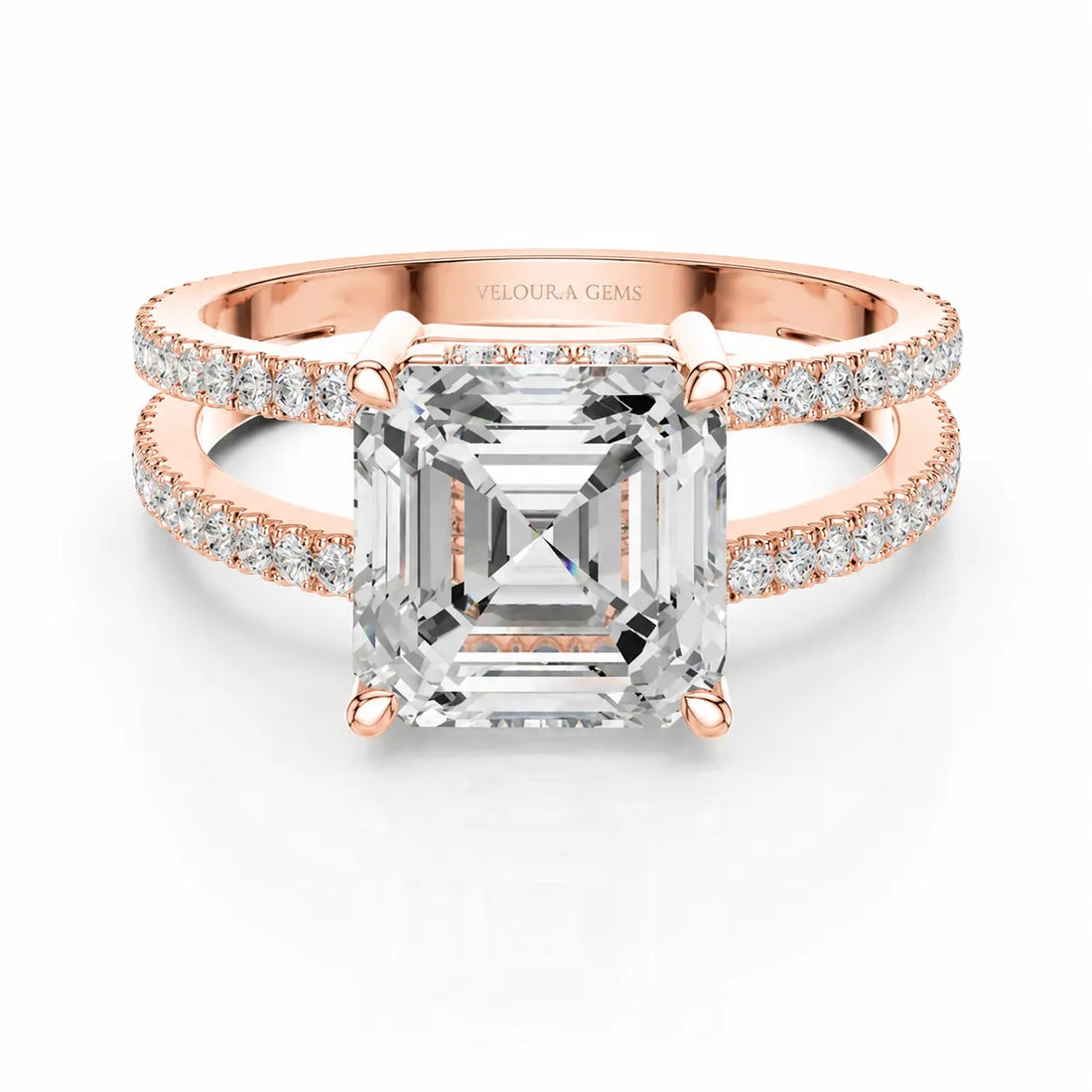 The Twin Halo Majesty Side Diamond Engagement Ring