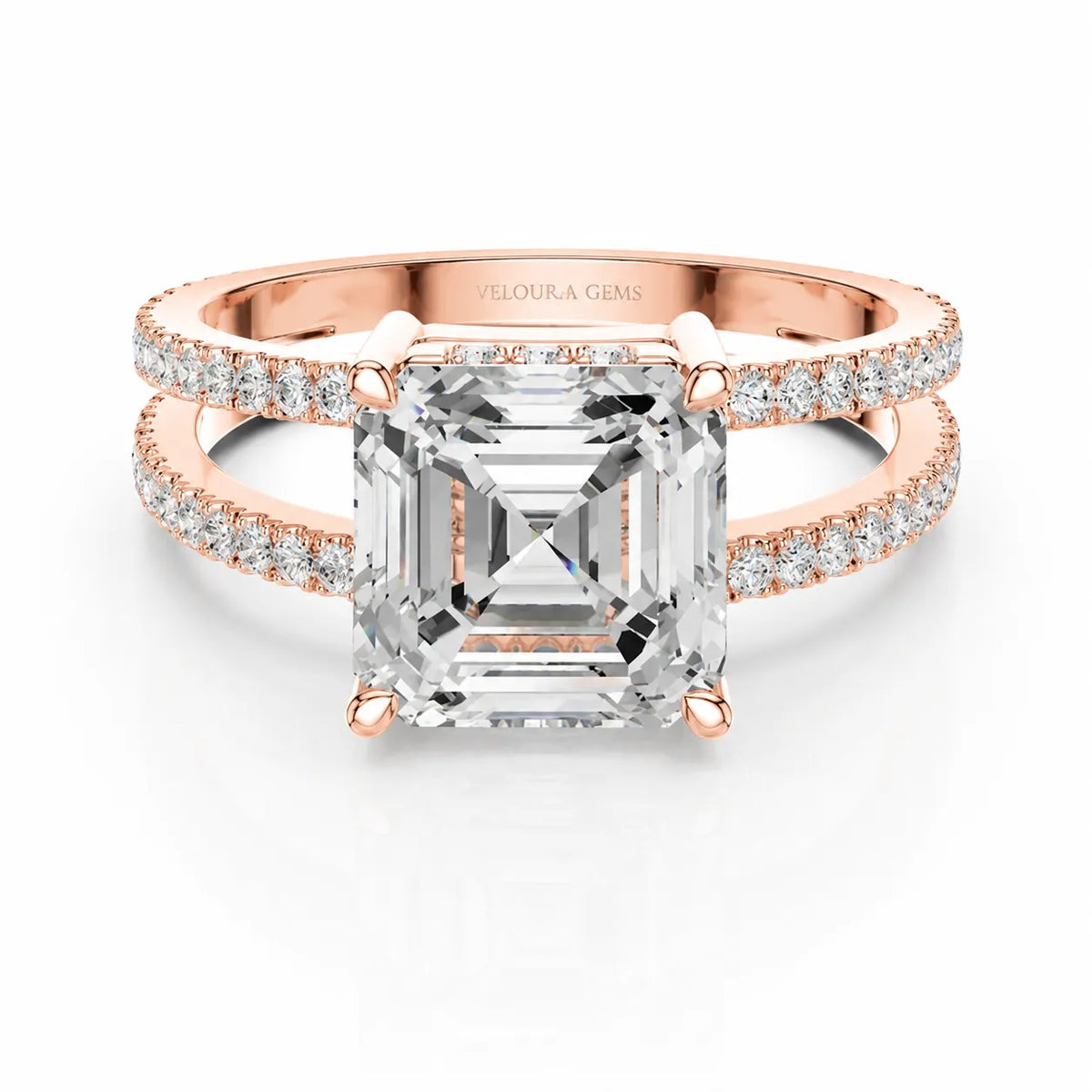 The Twin Halo Majesty Side Diamond Engagement Ring