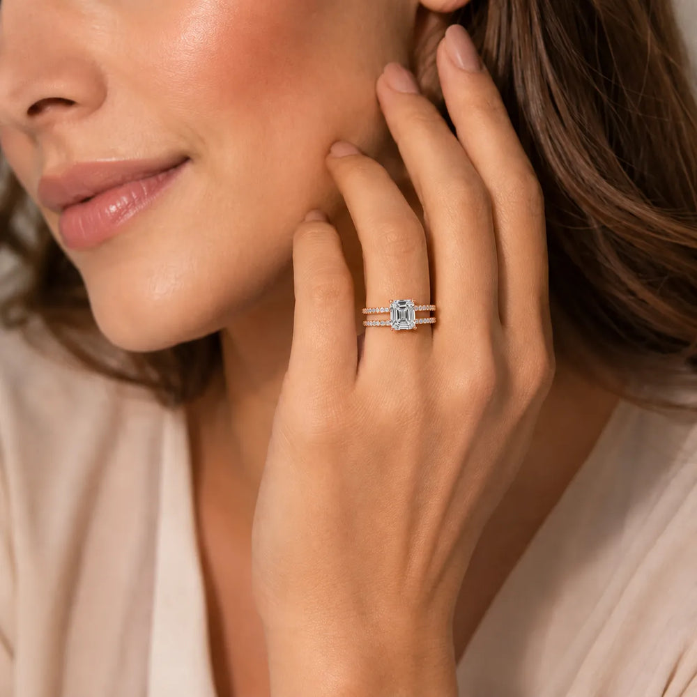 The Twin Halo Majesty Side Diamond Engagement Ring
