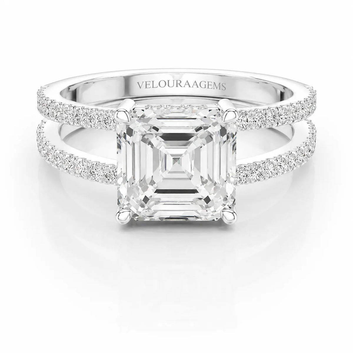 The Twin Halo Majesty Side Diamond Engagement Ring