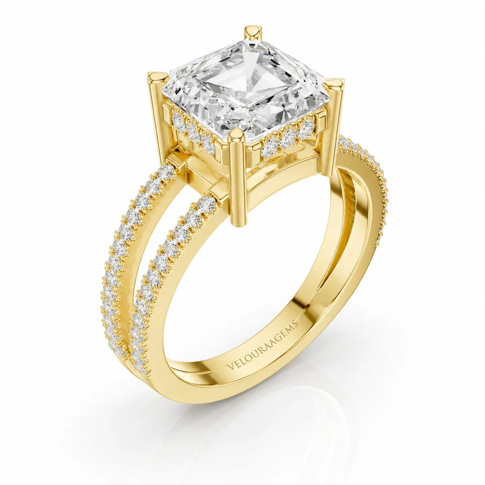 The Twin Halo Majesty Side Diamond Engagement Ring
