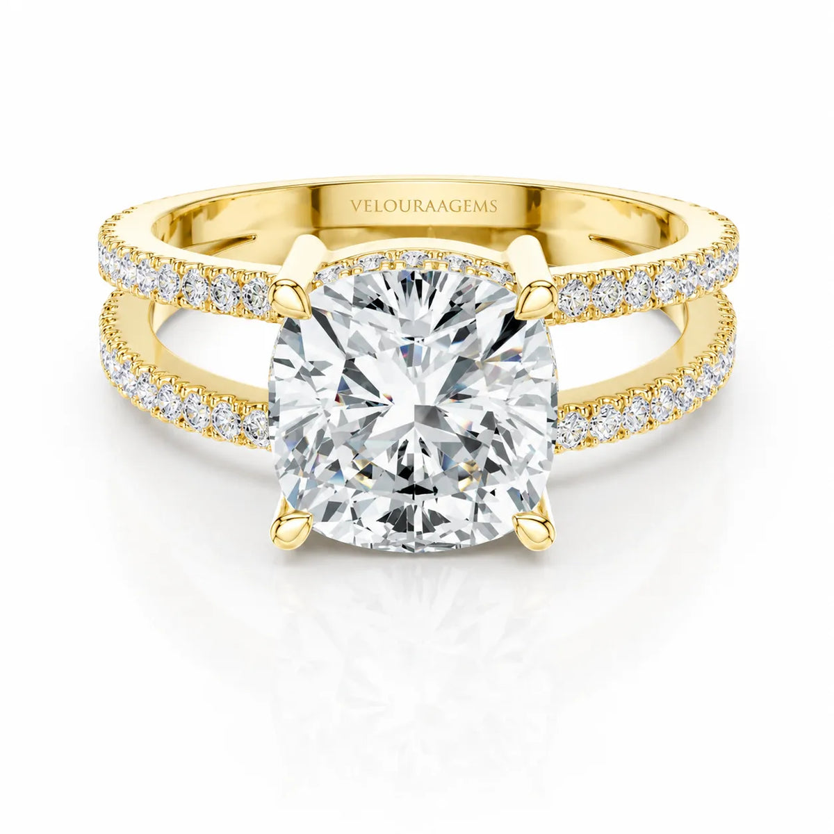 The Twin Halo Majesty Side Diamond Engagement Ring
