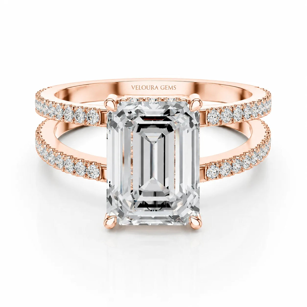 The Twin Halo Majesty Side Diamond Engagement Ring