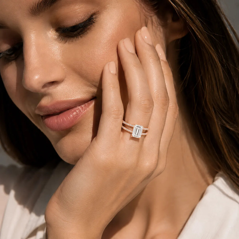 The Twin Halo Majesty Side Diamond Engagement Ring
